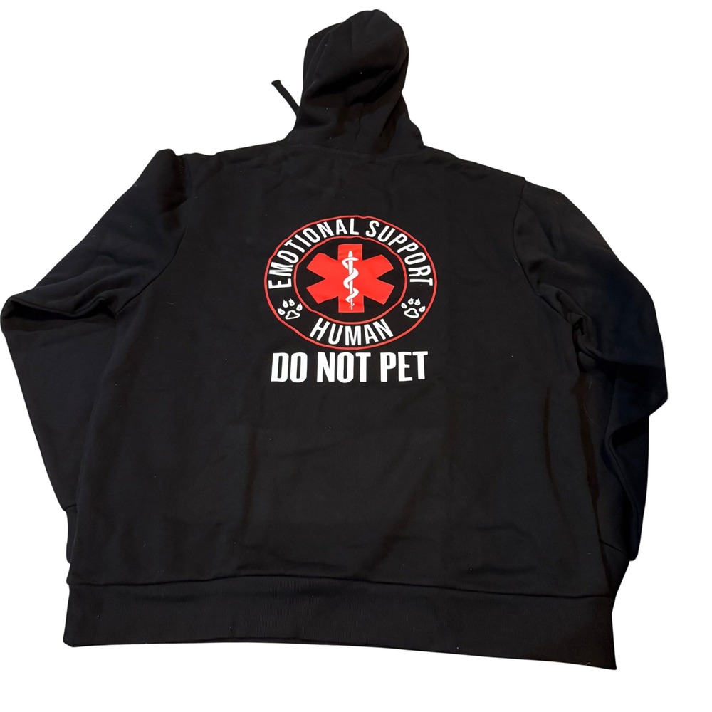 Emotional‎ Support Human Do Not Pet Hoodie Black XL Dog